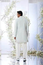 Load image into Gallery viewer, Aqua Blue Short Sherwani Set
