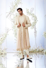 Load image into Gallery viewer, Two-Tone Beige Gota Patti Sherwani Set
