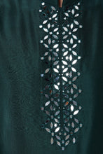 Load image into Gallery viewer, Emerald Green Mirror Open Sherwani Set
