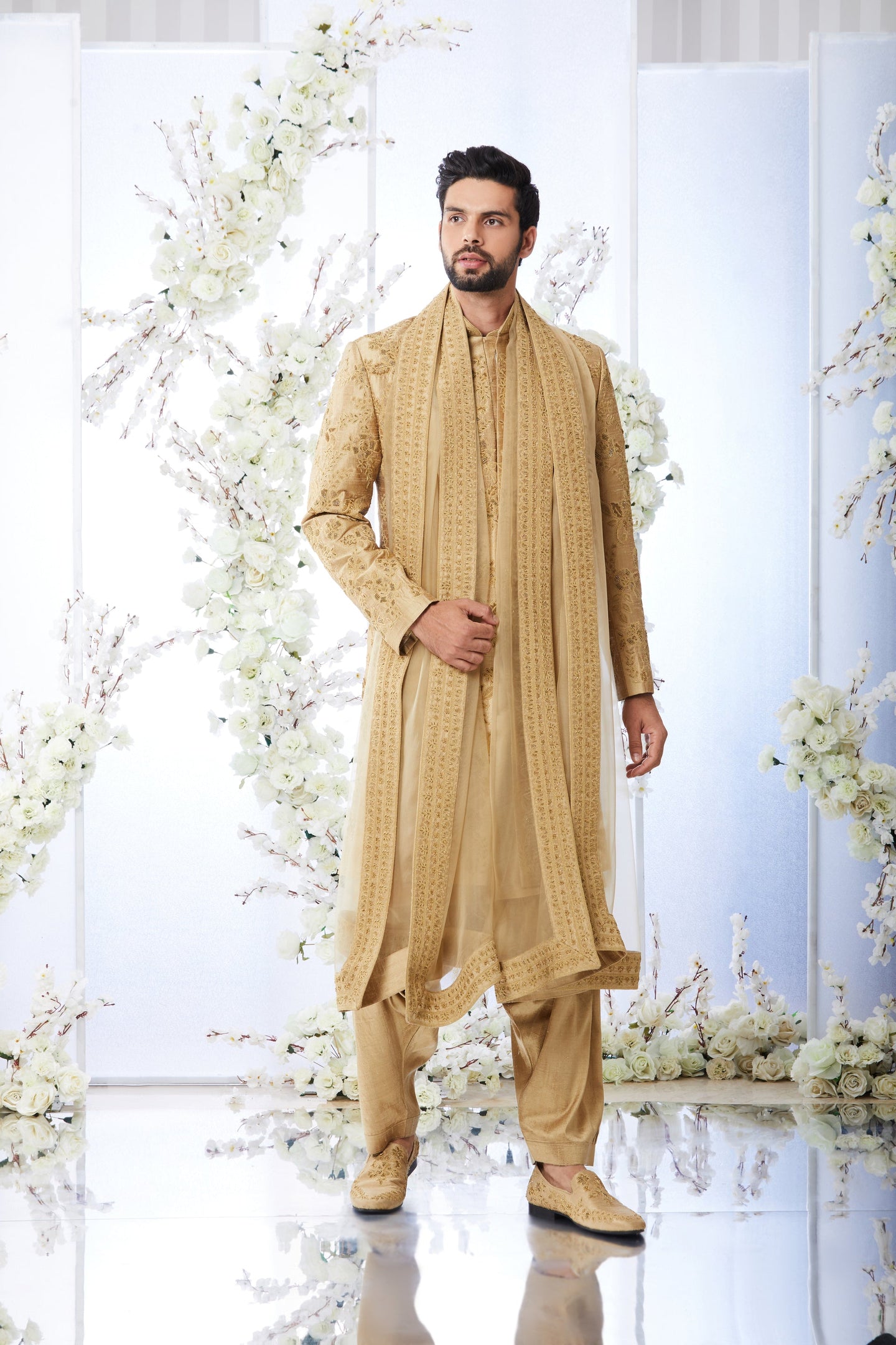 Deep Gold Sherwani Set