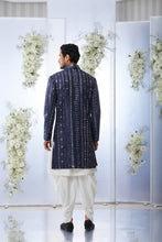 Load image into Gallery viewer, Midnight Mirror Work Sherwani Set
