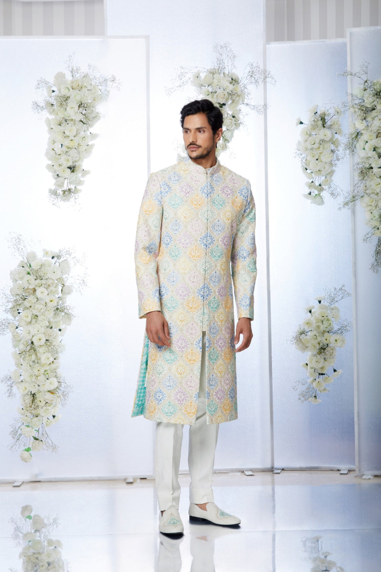 Multi Coloured Sherwani Set