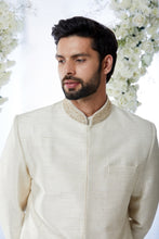 Load image into Gallery viewer, Cream Gold Sherwani Set
