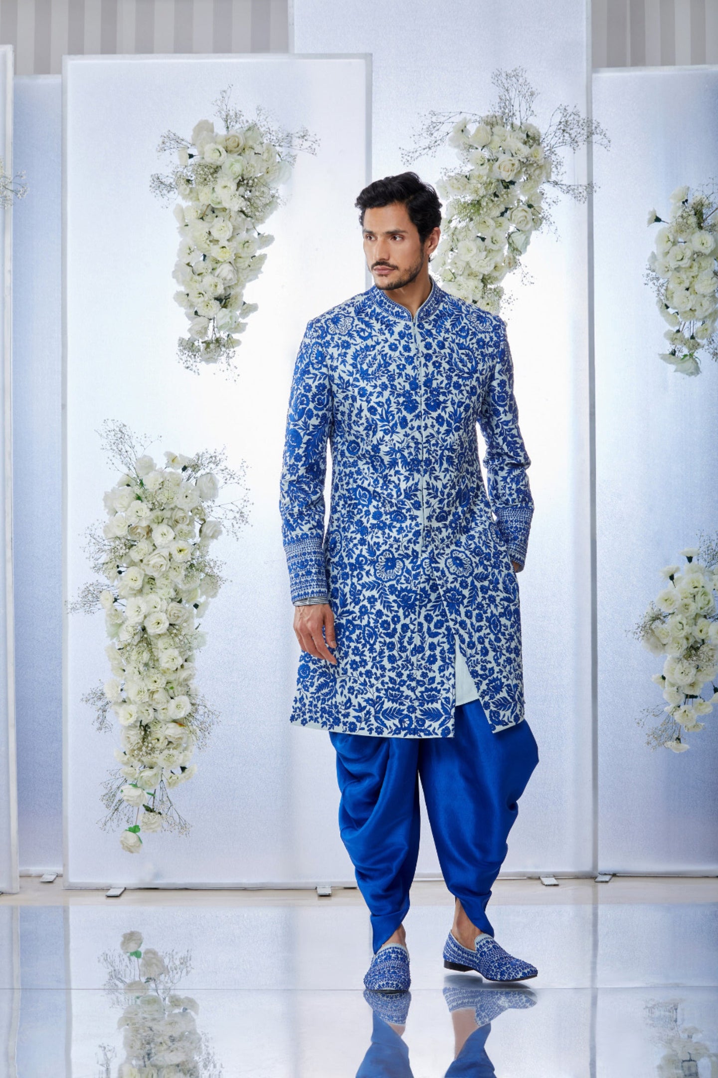 Blue on Blue Sherwani Set