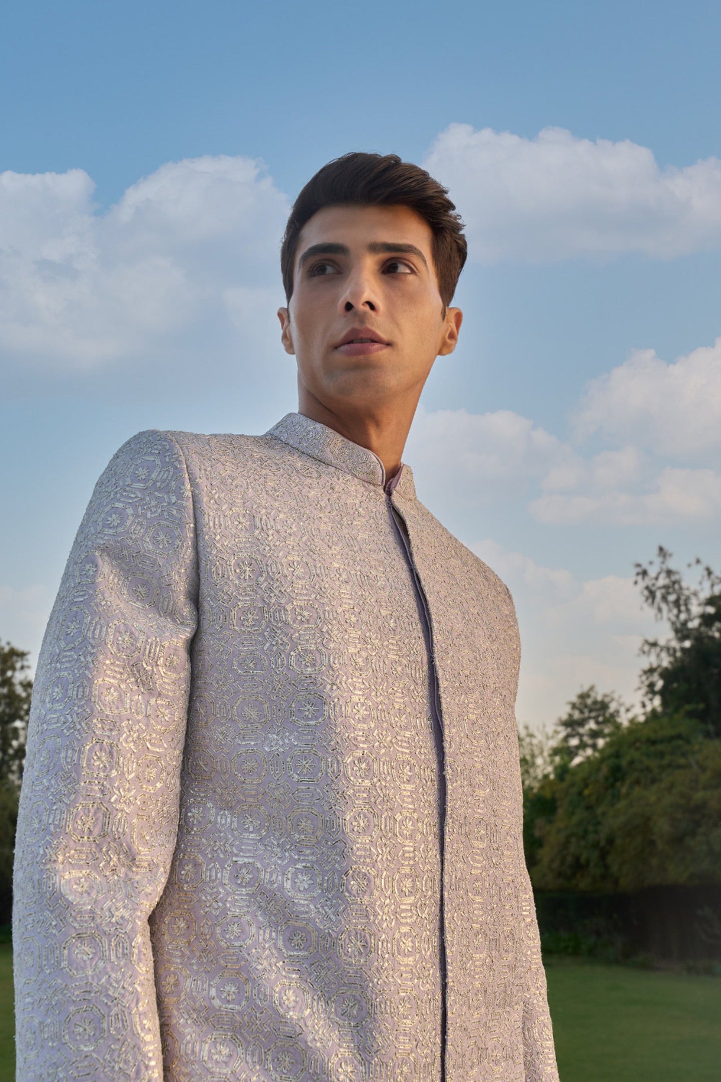 Mauve Sherwani Set