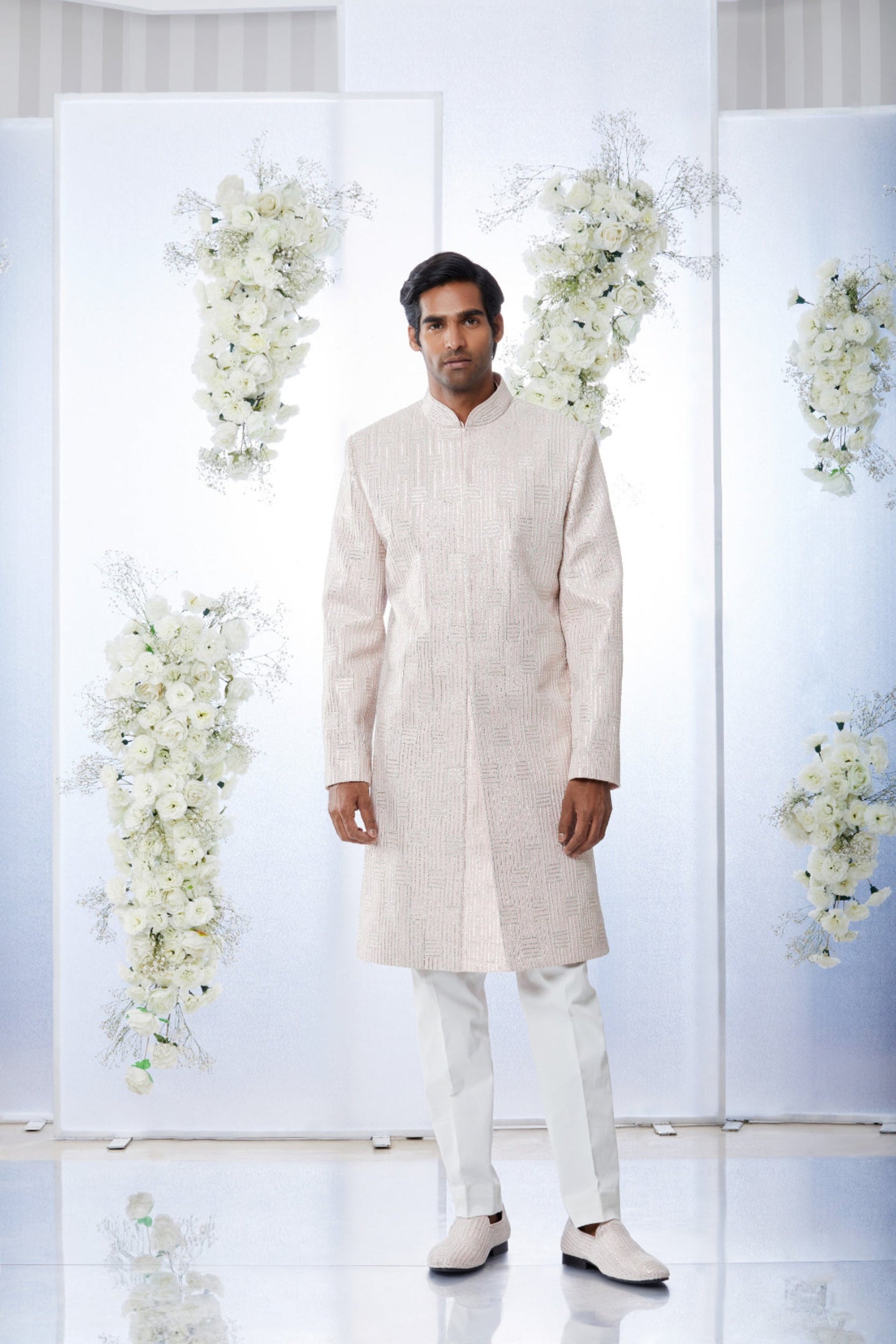 Powder Pink Sherwani Set