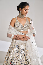 Load image into Gallery viewer, Silver Mirror Lehenga Set
