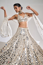 Load image into Gallery viewer, Silver Mirror Lehenga Set
