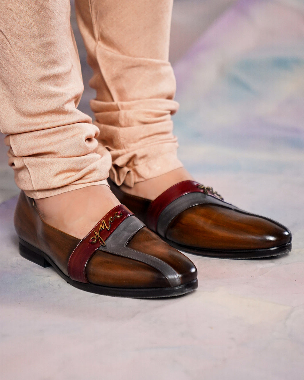 Tan V-strap Loafer