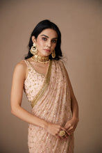 Load image into Gallery viewer, PINK JAAL WORK SAREE SET
