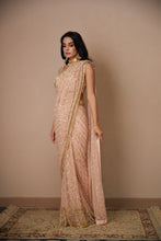 Load image into Gallery viewer, PINK JAAL WORK SAREE SET
