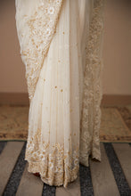 Load image into Gallery viewer, WHITE NET THREADWORK SAREE SET
