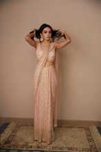 Load image into Gallery viewer, PINK JAAL WORK SAREE SET
