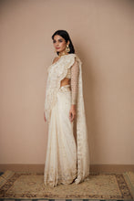 Load image into Gallery viewer, WHITE NET THREADWORK SAREE SET
