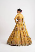 Load image into Gallery viewer, Yellow V Neck Heavy Multi Color Lehenga Set
