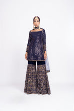 Load image into Gallery viewer, Navy blue kurta sharara set
