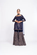 Load image into Gallery viewer, Navy blue kurta sharara set
