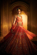 Load image into Gallery viewer, Burnt orange gotta Patti lehenga
