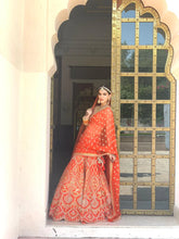 Load image into Gallery viewer, Burnt orange gotta Patti lehenga
