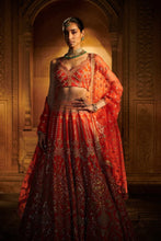 Load image into Gallery viewer, Burnt orange gotta Patti lehenga
